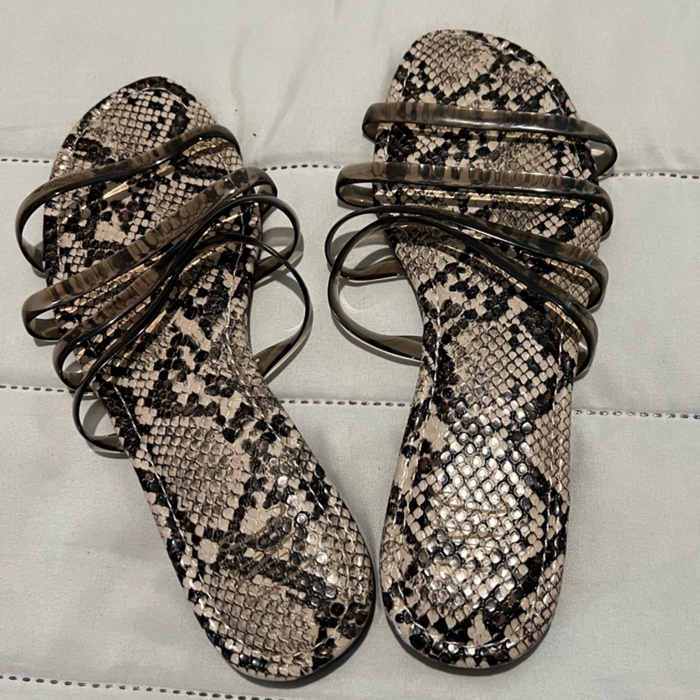Snakeskin Strappy Sandals - Picture 3 of 3